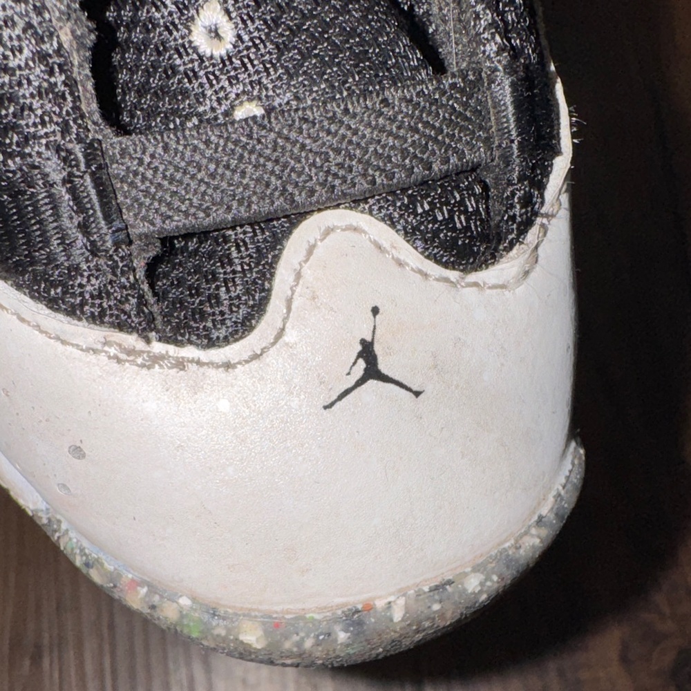 Jordan 6 rings  Kids Black and White Sneakers with Speckled Sole - Picture 13 of 16